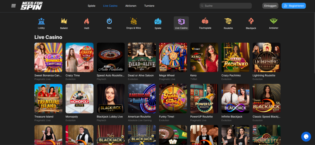 NeedForSpin Live Casino