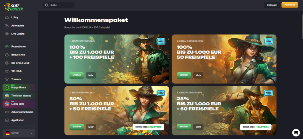 Slothunter Casino Willkommenspaket