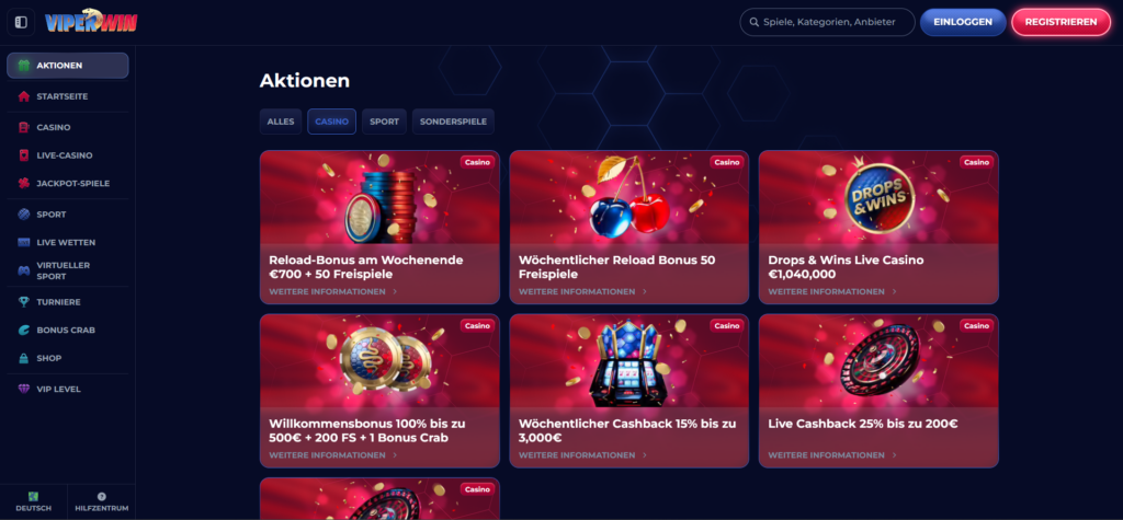 viperwin casino aktionen